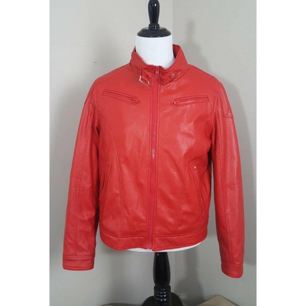 Ace of Diamonds Faux Leather Jacket Women Size M